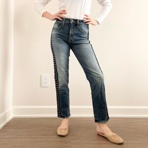 Veronica Beard NWT Ines Rhinestone Side Striped Jeans